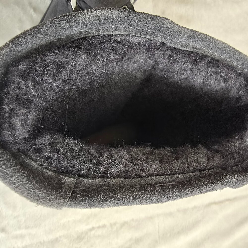 Sheepskin Lined Suede Gray Boots New - Picture 4 of 5